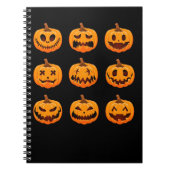 Funny Pumpkin konfrontiert Beängstigende glücklich Notizblock (Vorderseite)