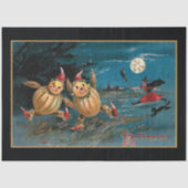 Funny Pumpkin Leute, die von Halloween Hexe rennen Seidenpapier (Vorderseite)