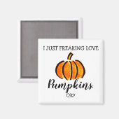 Funny Pumpkin Liebe Fall Saison Magnet (Vorderseite/Rückseite)