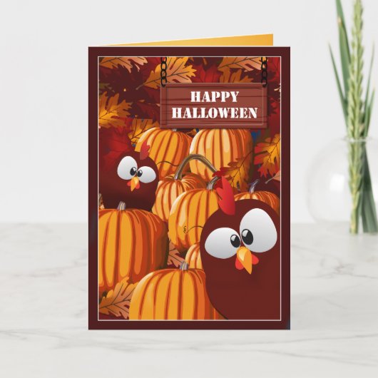 Funny Pumpkin Patch Halloween Wishings Karte (Vorderseite)