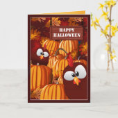 Funny Pumpkin Patch Halloween Wishings Karte (Gelbe Blume)