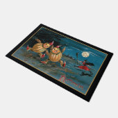 Funny Pumpkin People gejagt von Halloween Hexe Fußmatte (Schrägansicht)