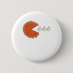 Funny Pumpkin Pie Eating Whipped Cream 2020 Danke Button