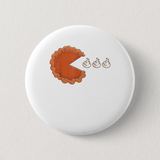 Funny Pumpkin Pie Eating Whipped Cream 2020 Danke Button (Vorderseite)