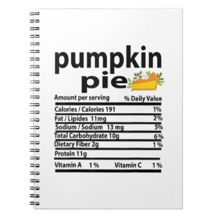 Funny Pumpkin Pie Nutrition Fakt für Erntedank Notizblock