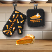 Funny Pumpkin Pie Oven Mitt & Pot Holder Set