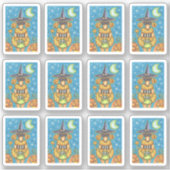 FUNNY PUMPKIN POODLE IN HALLOWEEN WITCH COSTUME AUFKLEBER (Vorderseite)