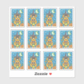 FUNNY PUMPKIN POODLE IN HALLOWEEN WITCH COSTUME AUFKLEBER (Blatt)