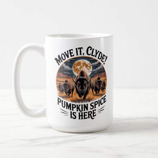 Funny Pumpkin Spice Bison Herd Stampede Kaffeetasse (Links)