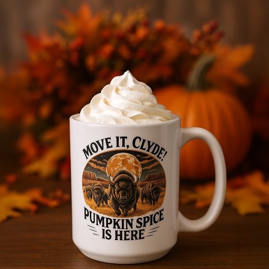 Funny Pumpkin Spice Bison Herd Stampede Kaffeetasse