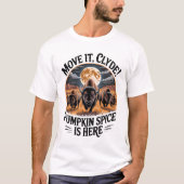 Funny Pumpkin Spice Bison Stampede T-Shirt (Vorderseite)