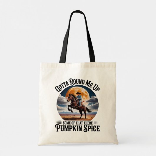 Funny Pumpkin Spice Cowboy Coffee Lover Tragetasche (Rückseite)