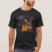 Funny Pumpkin Witch Dachshund Matching Dog Hallowe T-Shirt (Vorderseite)