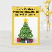 Funny Pun 10 Siegel auf dem Baum Frohe Weihnachten Karte (Gelbe Blume)