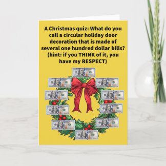 Funny Pun A Wreath o' Franklins Frohe Weihnachten Karte