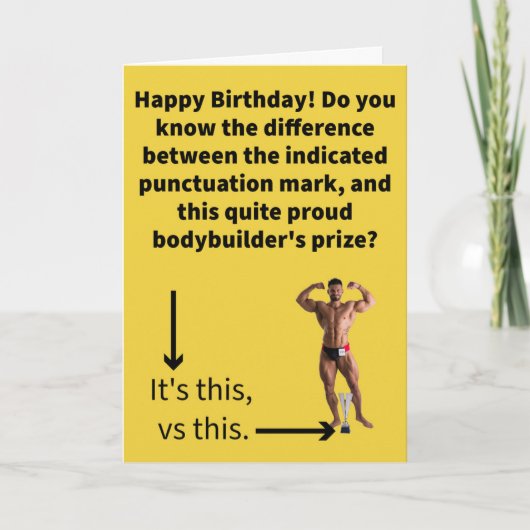 Funny Pun Apostrophe / Pose Trophäe Geburtstag Karte (Vorderseite)