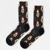Funny Pun Avocado Red Black Socks Socken (Linkes Detail)