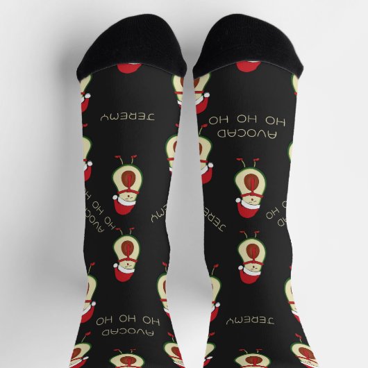 Funny Pun Avocado Red Black Socks Socken (Oben)
