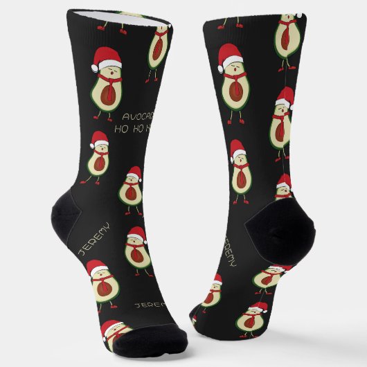 Funny Pun Avocado Red Black Socks Socken (Gewinkelt)