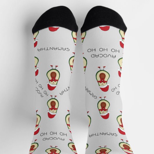 Funny Pun Avocado Red Gray Socks Socken (Oben)