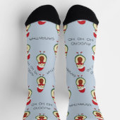 Funny Pun Avocado Red Powder Blue Socken (Oben)