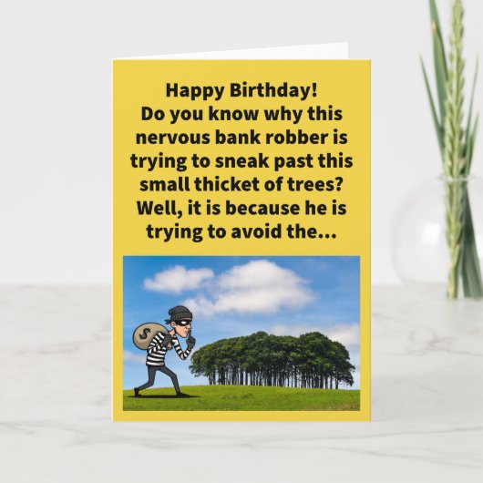 Funny Pun Avoid the Copse Happy Birthday Karte (Vorderseite)