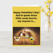 Funny Pun Bee Mine Happy Valentine's Day Karte (Gelbe Blume)