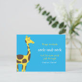 Funny Pun Blue Yellow Giraffe Postkarte (Stehend Vorderseite)