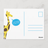 Funny Pun Blue Yellow Giraffe Postkarte (Rückseite)