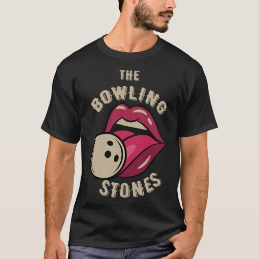 Funny Pun Bowling Stone  T-Shirt (Vorderseite)