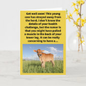 Funny Pun Calf Straying Brunnen Karte (Gelbe Blume)
