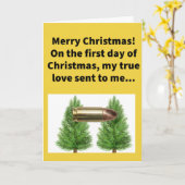 Funny Pun Cartridge In einem Paar Bäume Weihnachte Karte (Gelbe Blume)