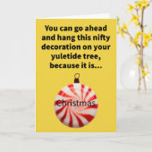 Funny Pun Christmas on-a-mint Merry Christmas Karte (Gelbe Blume)