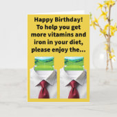 Funny Pun Collared Green Happy Birthday Karte (Gelbe Blume)