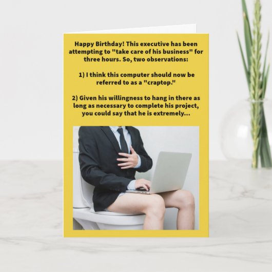 Funny Pun Constipatient Happy Birthday Karte (Vorderseite)