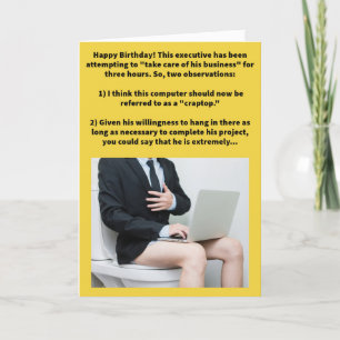 Funny Pun Constipatient Happy Birthday Karte