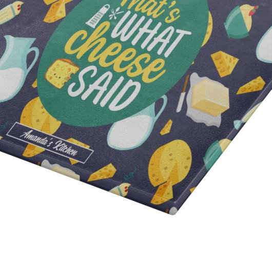 Funny Pun das ist, was Käse sagte Milchmuster Schneidebrett (Ecke)