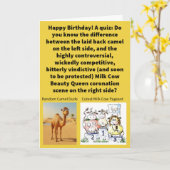 Funny Pun Dromedary vs Dairy Drama Happy Birthday Karte (Gelbe Blume)