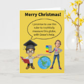 Funny Pun Er regiert die Welt frohe Weihnachten Karte (Gelbe Blume)