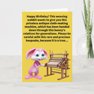 Funny Pun Family Hare Loom Zum Geburtstag glücklic Karte