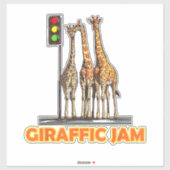 Funny Pun Giraffe Jam Aufkleber (Blatt)
