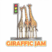 Funny Pun Giraffe Jam Aufkleber (Vorderseite)