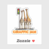 Funny Pun Giraffe Jam Aufkleber (Blatt)