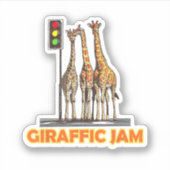 Funny Pun Giraffe Jam Aufkleber (Vorderseite)