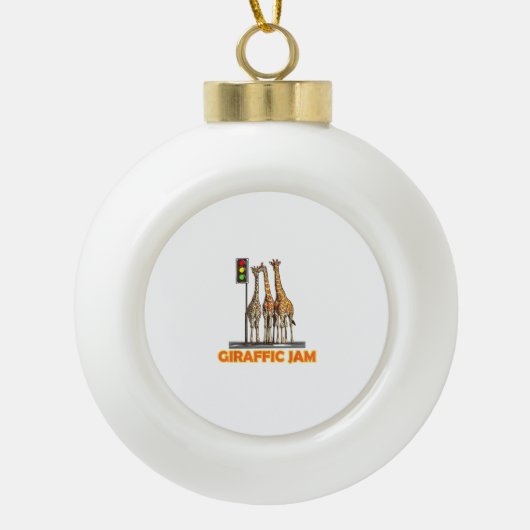 Funny Pun Giraffe Jam Keramik Kugel-Ornament (Vorderseite)