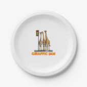 Funny Pun Giraffe Jam Pappteller (Vorderseite)