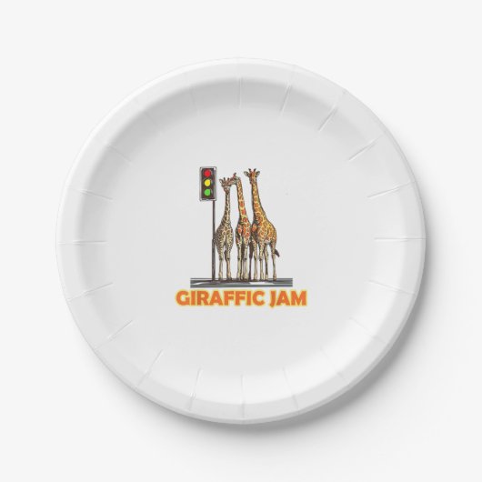 Funny Pun Giraffe Jam Pappteller (Vorderseite)