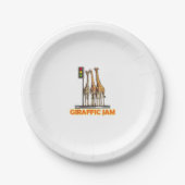 Funny Pun Giraffe Jam Pappteller (Vorderseite)