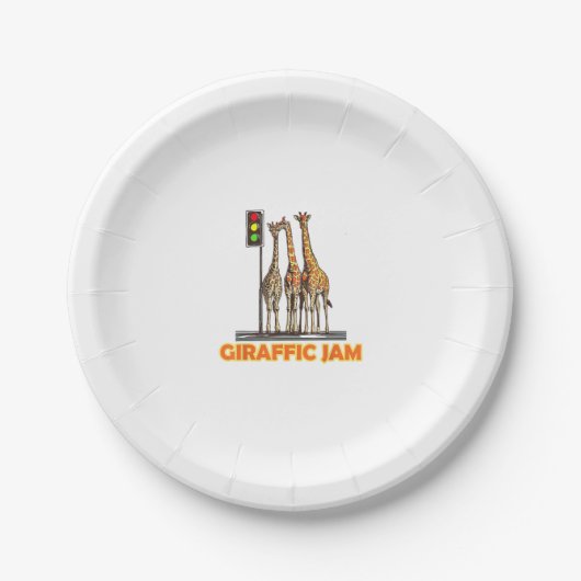 Funny Pun Giraffe Jam Pappteller (Vorderseite)