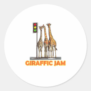Funny Pun Giraffe Jam Runder Aufkleber